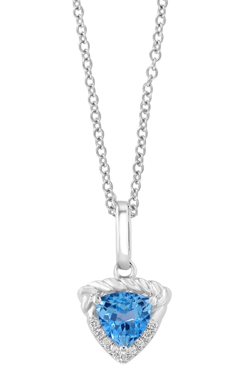 EFFY Diamond & Blue Topaz Pendant Necklace, Main, color, Blue