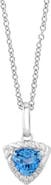 EFFY Diamond & Blue Topaz Pendant Necklace