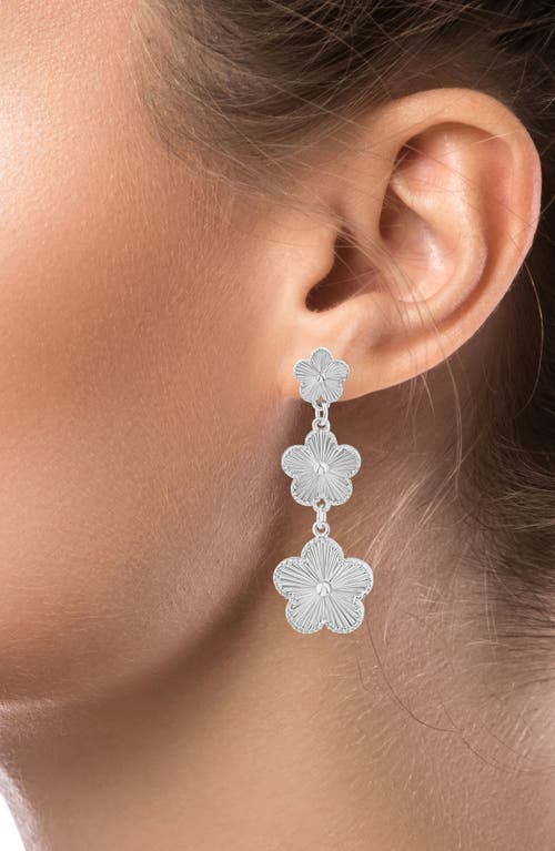 Jardin Cascading 3 Tier Clover Drop Earrings In Silver