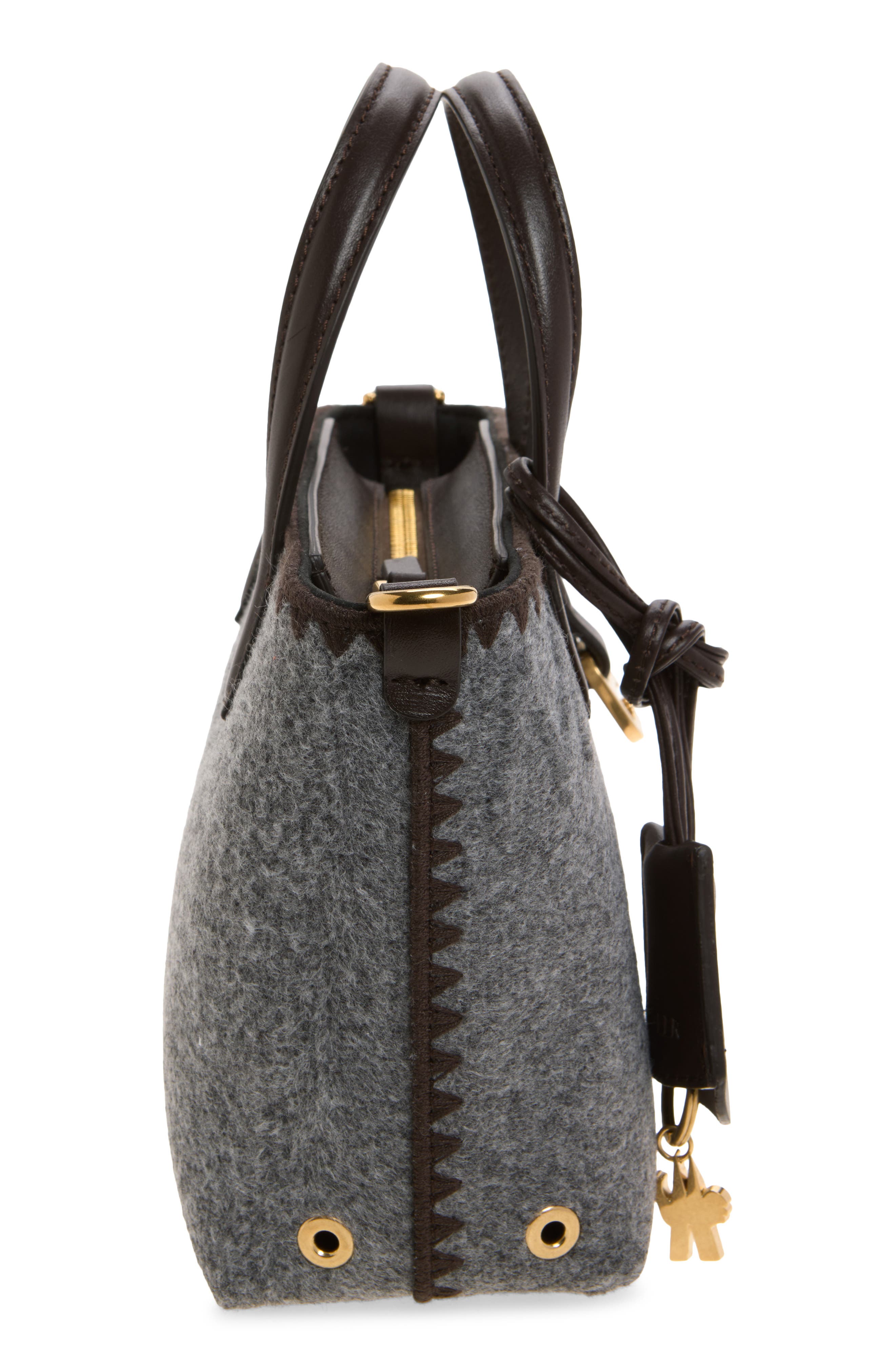 Very Micro Felt Tote Bag, Alternate, color, GREY