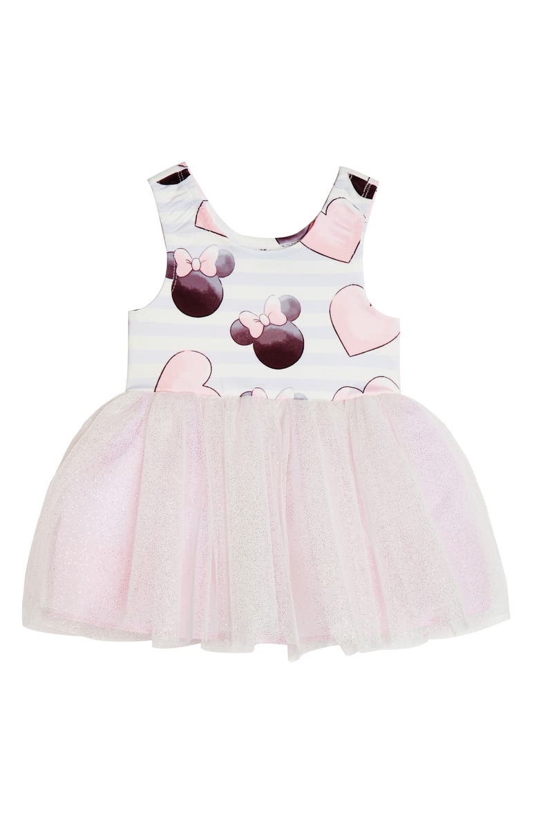 Pippa & Julie Kids' Minnie Mouse Stripe Tutu Dress, Main, color, 