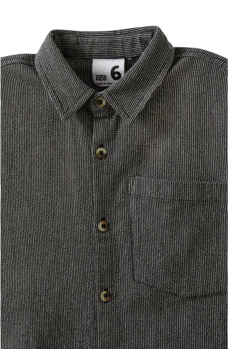 Cotton On Kids Kid's Carter Long Sleeve Skate Shirt, Alternate, color, Balmoral Black Pinstripe