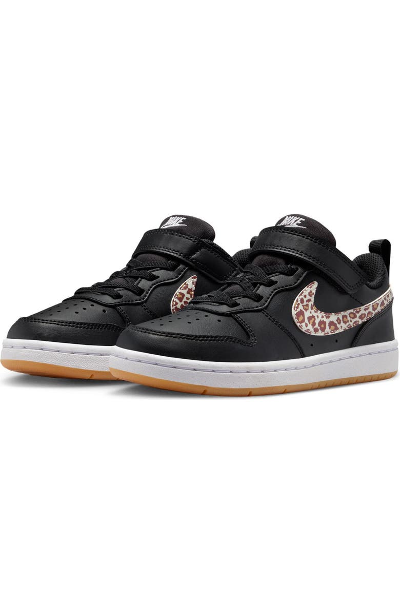 Nike Kids' Court Borough Low Top Sneaker, Main, color, Black/ White
