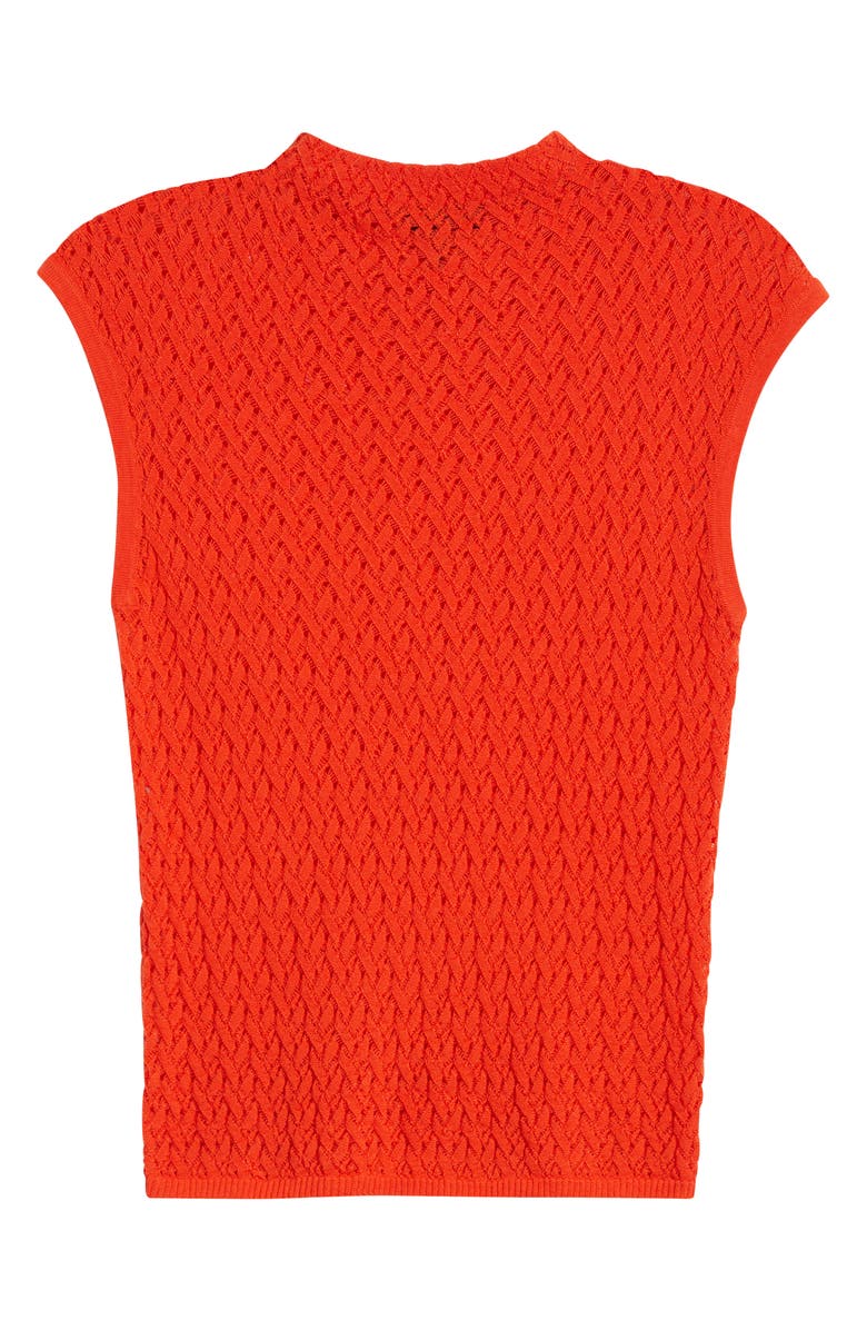 rag & bone Tana Cap Sleeve Sweater, Alternate, color, Bright Orange