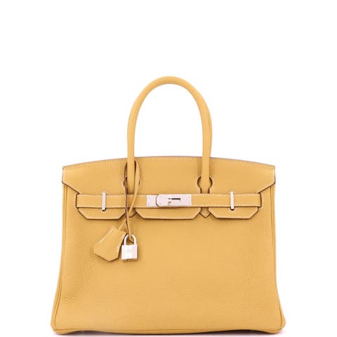 Birkin Handbag Yellow Togo with Palladium Hardware 30