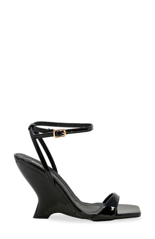 Chase & Chloe Chase And Chloe Alia Wedge Sandal In Black