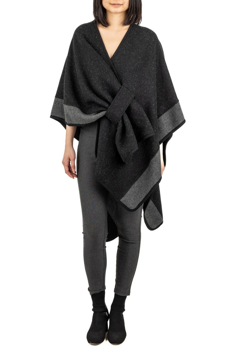 PATRIZIA LUCA Colorblock Cardigan, Main, color, Black