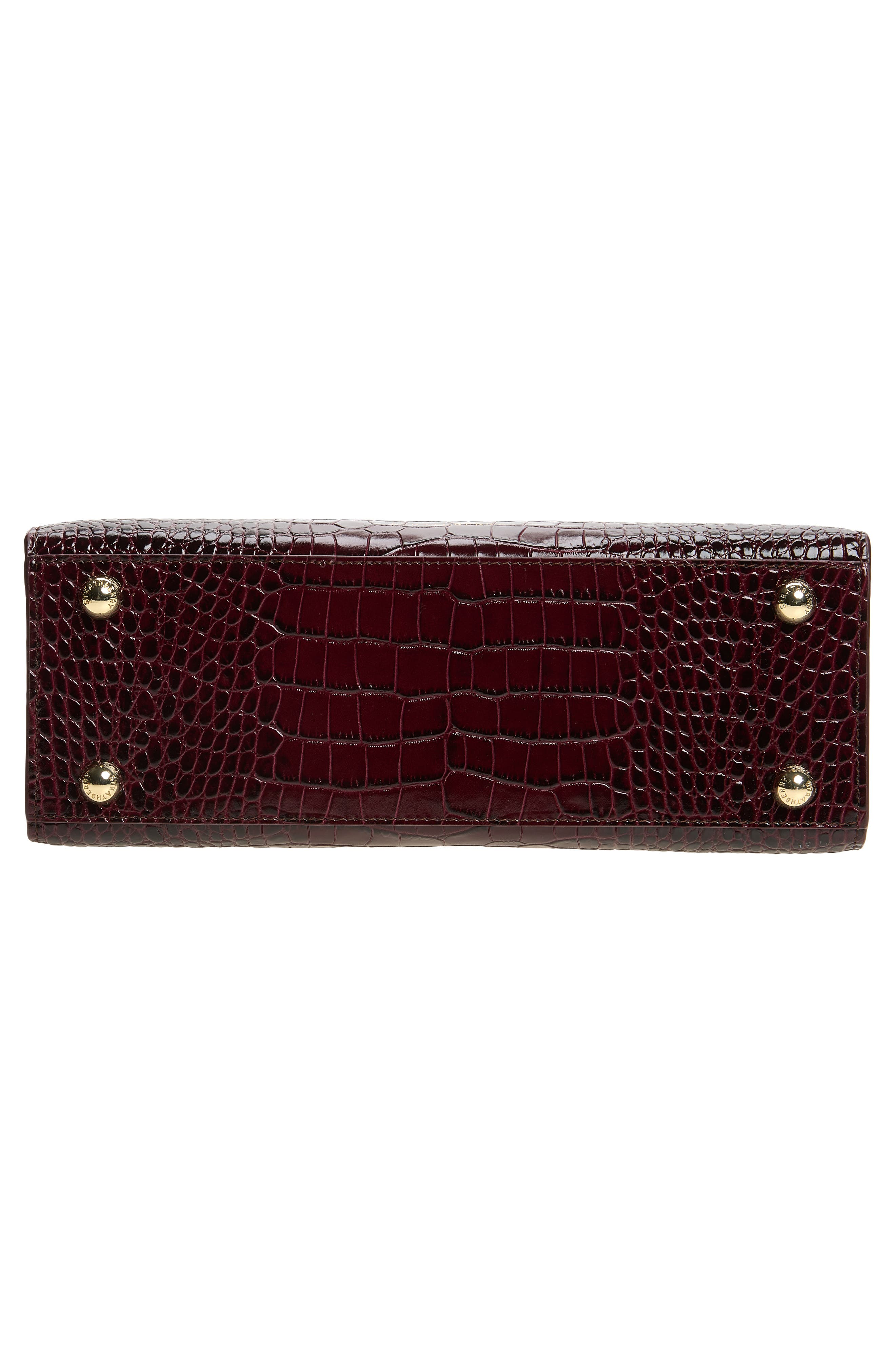 Midi Croc Embossed Leather Tote, Alternate, color, BURGUNDY