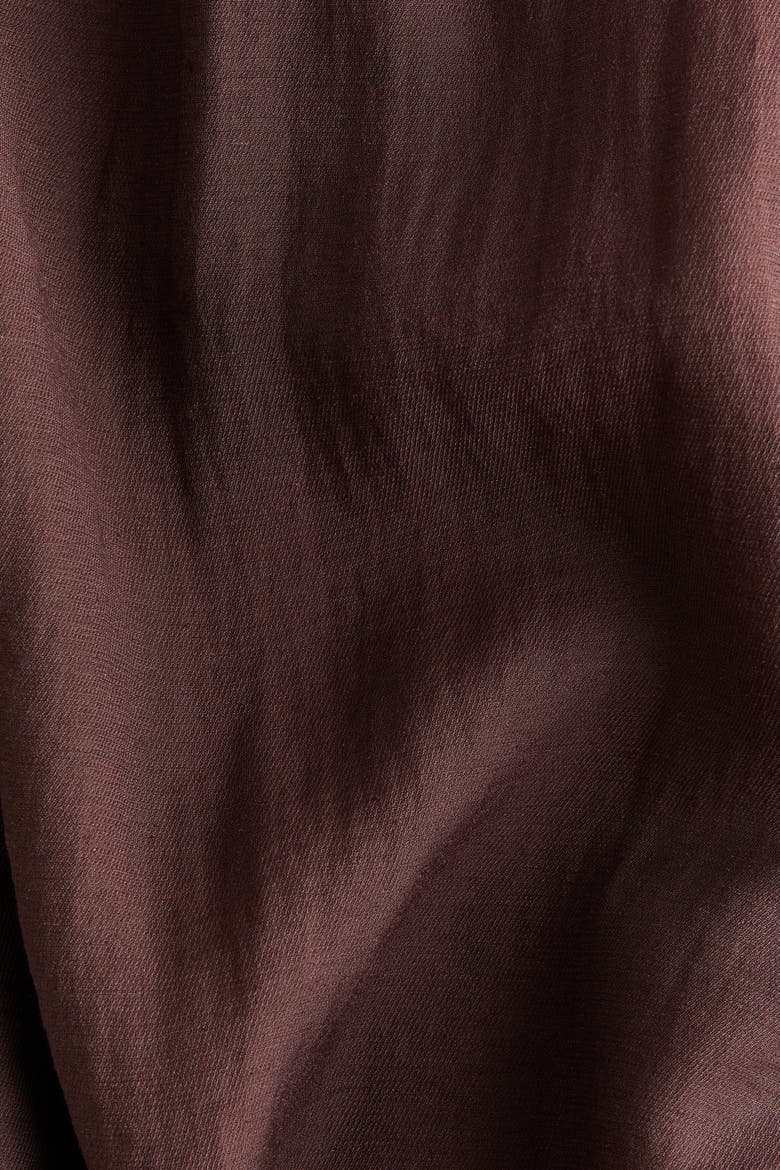 Linen-blend Ankle-length Trousers, Alternate, color, Dark brown