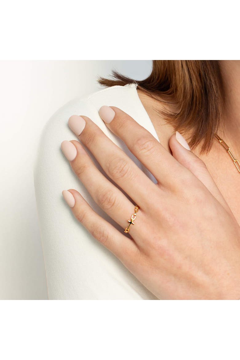 Chain Breaker Cross Ring, Alternate, color, 18k Gold Plated