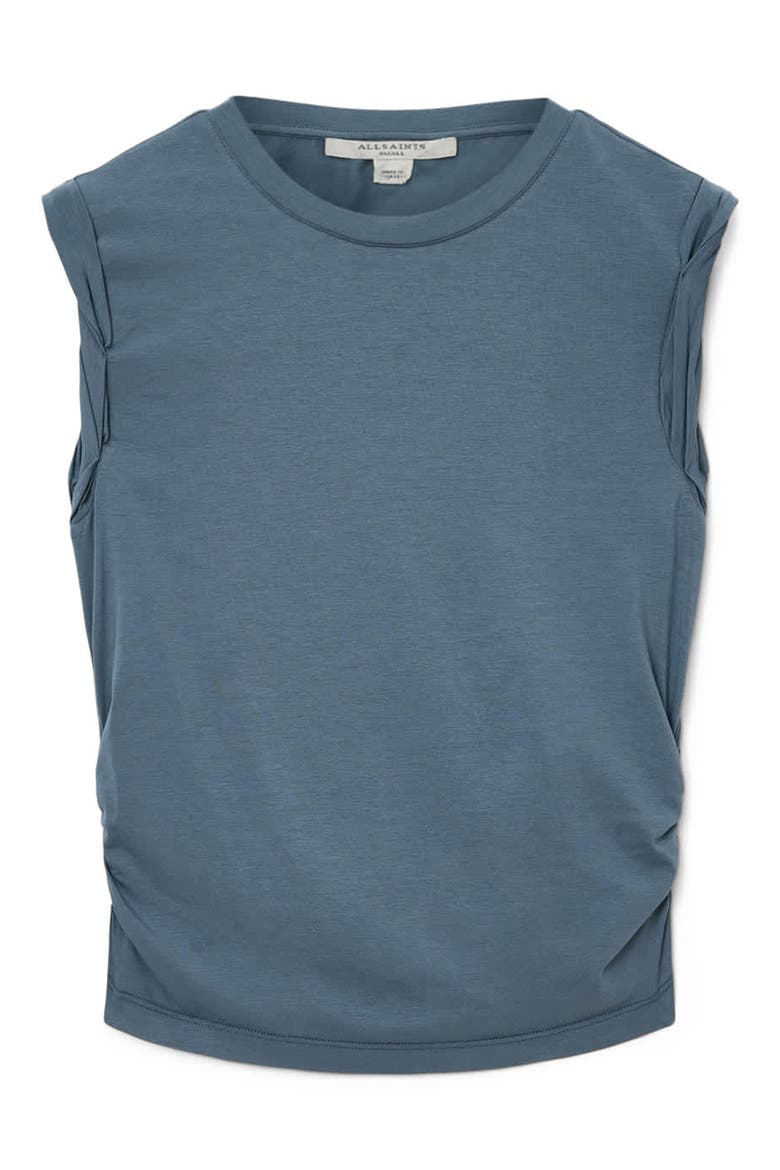 West Side Ruched Tank, Alternate, color, STEEL BLUE