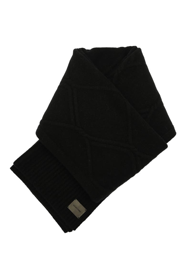Brushed Wool Scarf, Alternate, color, BLACK