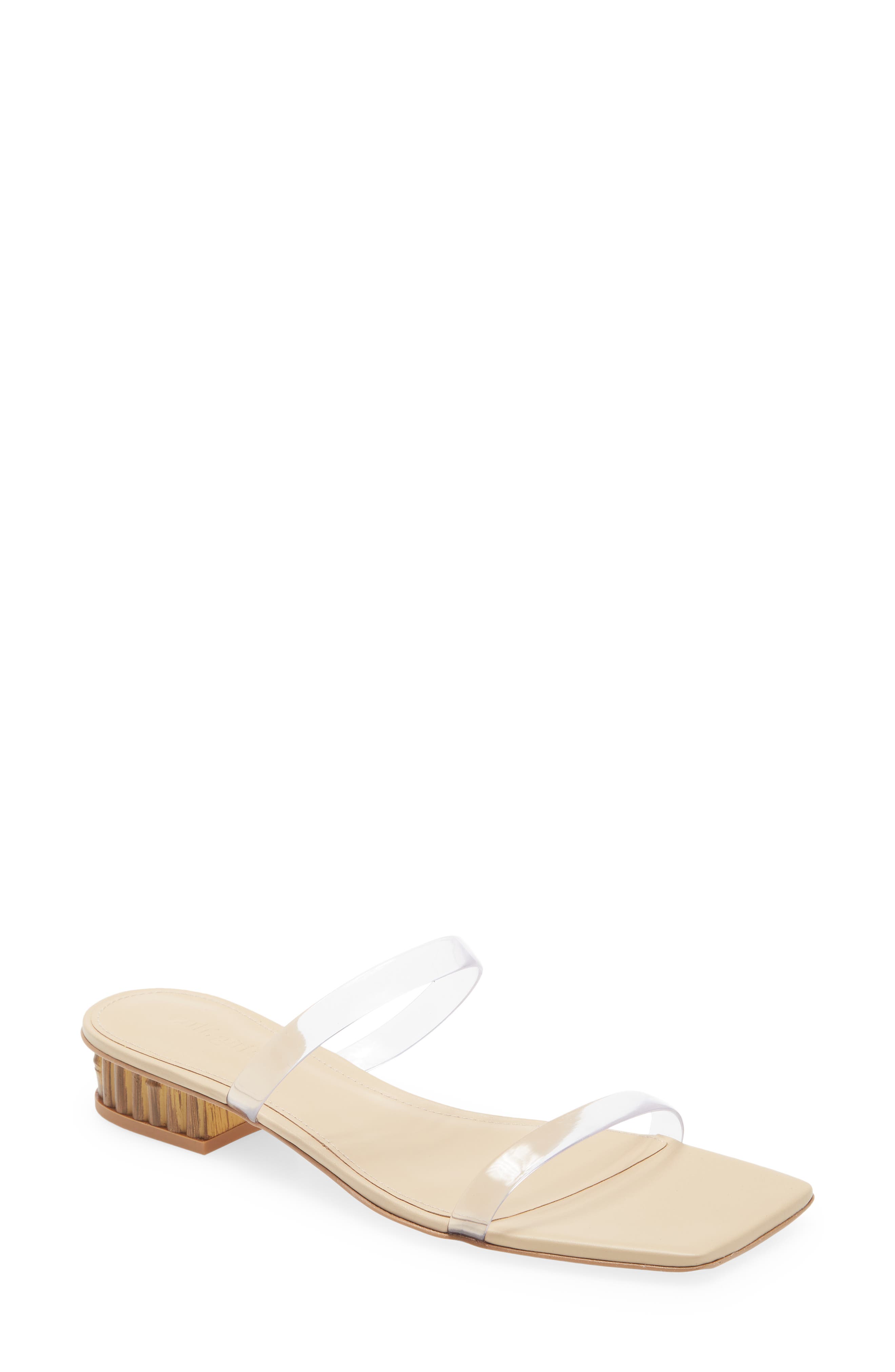 Liz Square Toe Block Heel Slide Sandal, Main, color, CLEAR