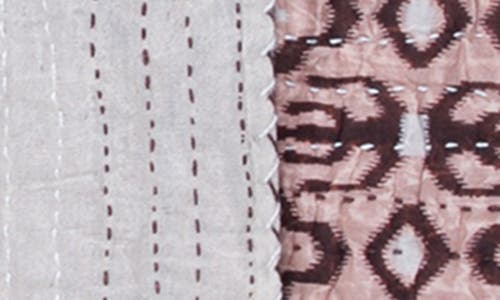 Taj Hotel Vintage Cotton Kantha Throw Blanket In Pink Brown