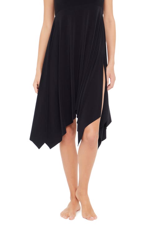 Handkerchief Hem Cover-Up Midi Skirt