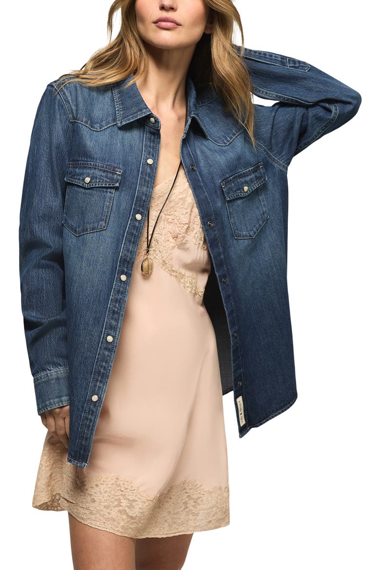Western Denim Shirt, Main, color, NIGHT DREAM WASH