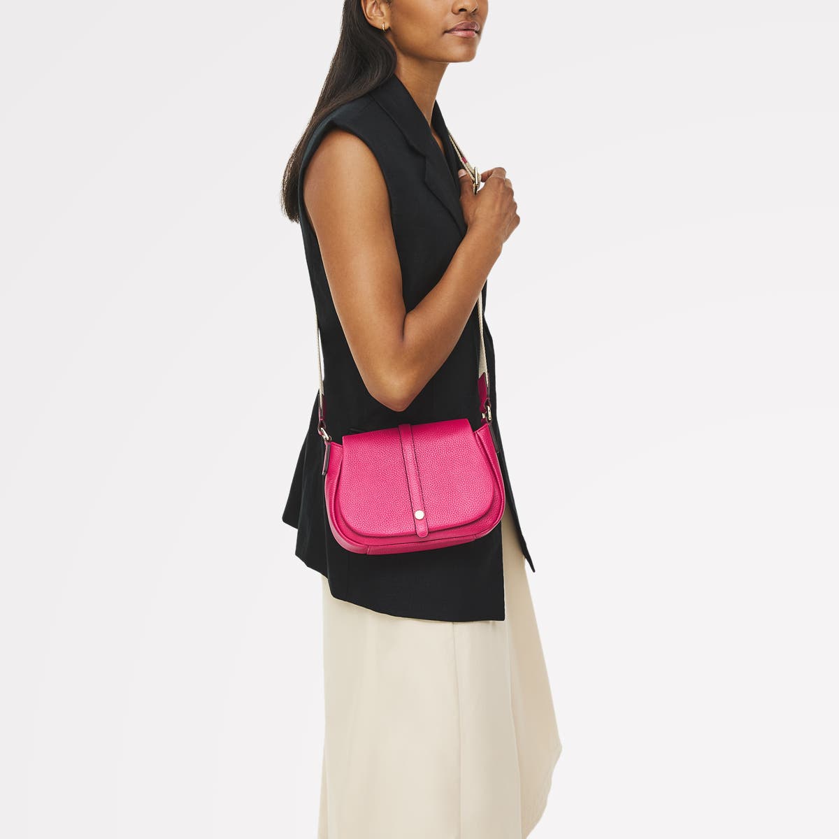 Radley Lulworth Road Mini Flapover Crossbody Bag, Alternate, color, Dark Rose