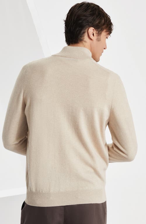 Brunello Cucinelli Cashmere Half-zip Sweater In Sand