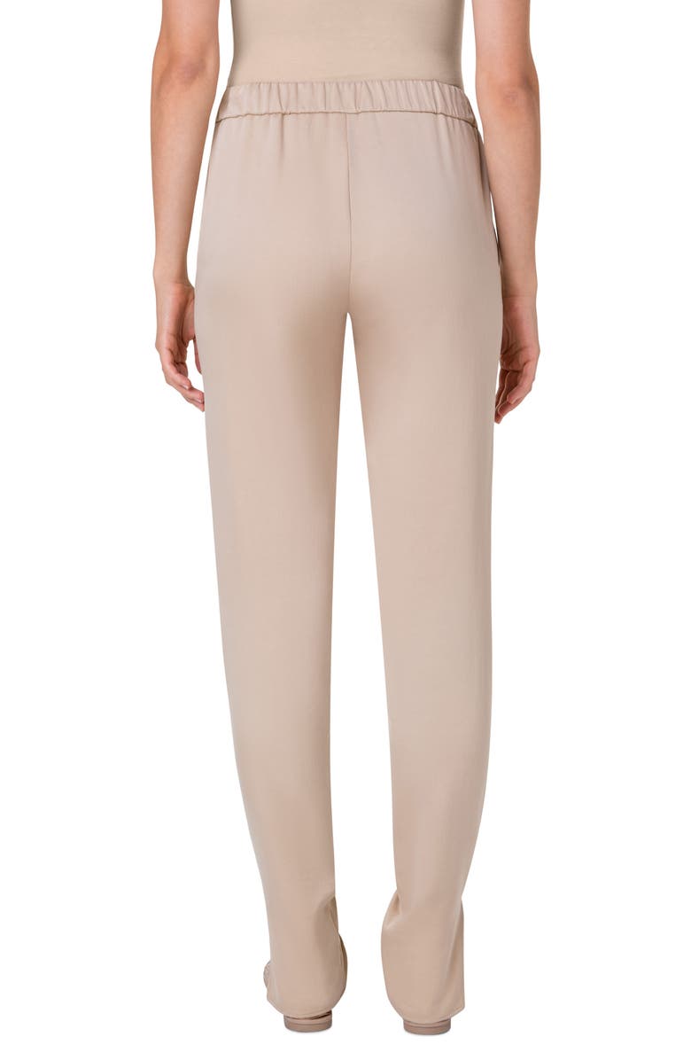 Akris punto Mike Split Hem Crepe Pants, Alternate, color, Beige