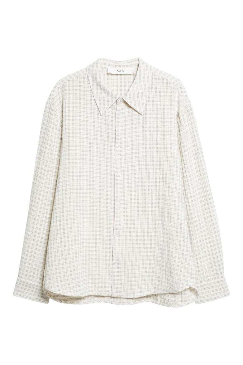 Wes Check Cotton Seersucker Button-Up Shirt, Alternate, color, SUBTLE BEIGE CHECK