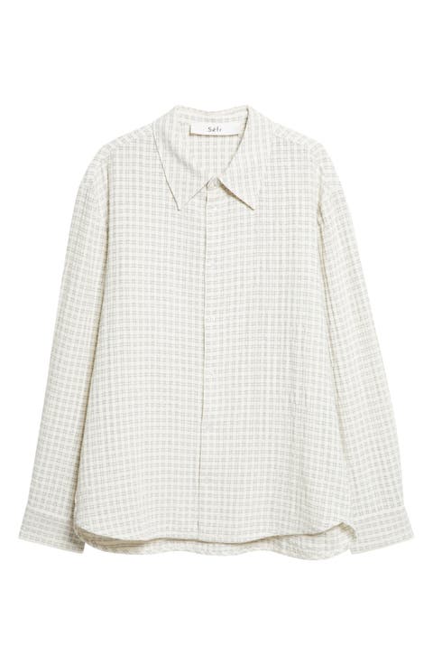 Wes Check Cotton Seersucker Button-Up Shirt