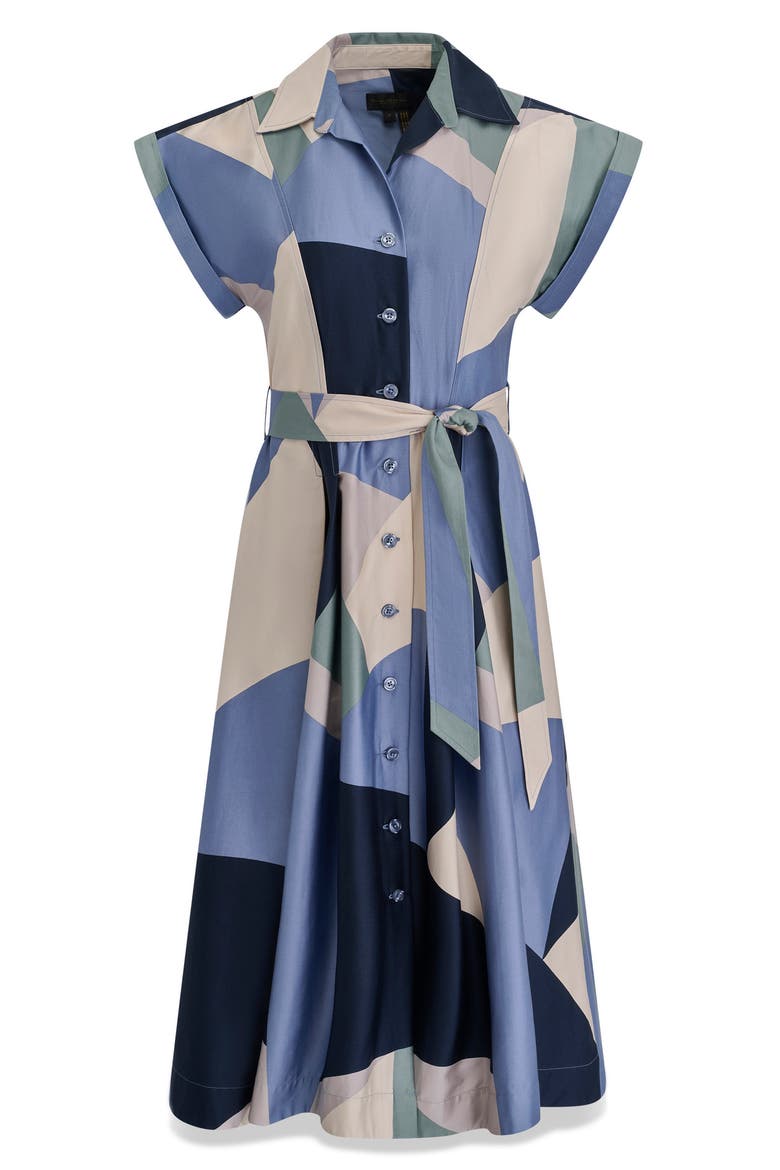 Patchwork Belted Midi Shirtdress, Alternate, color, TEMPEST MULTI