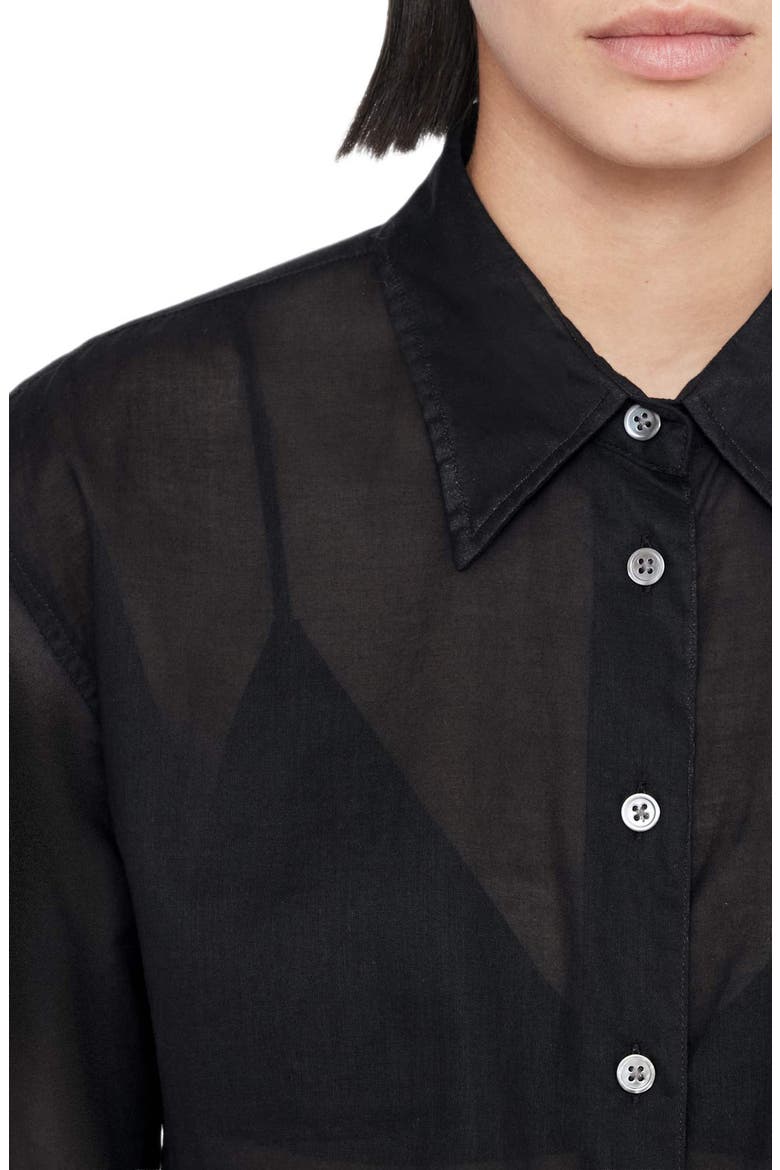 Simone Point Collar Shirt, Alternate, color, BLACK