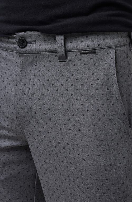 Travismathew Vegas Daze Dot Print Flat Front Stretch Shorts In Heather Dark Grey