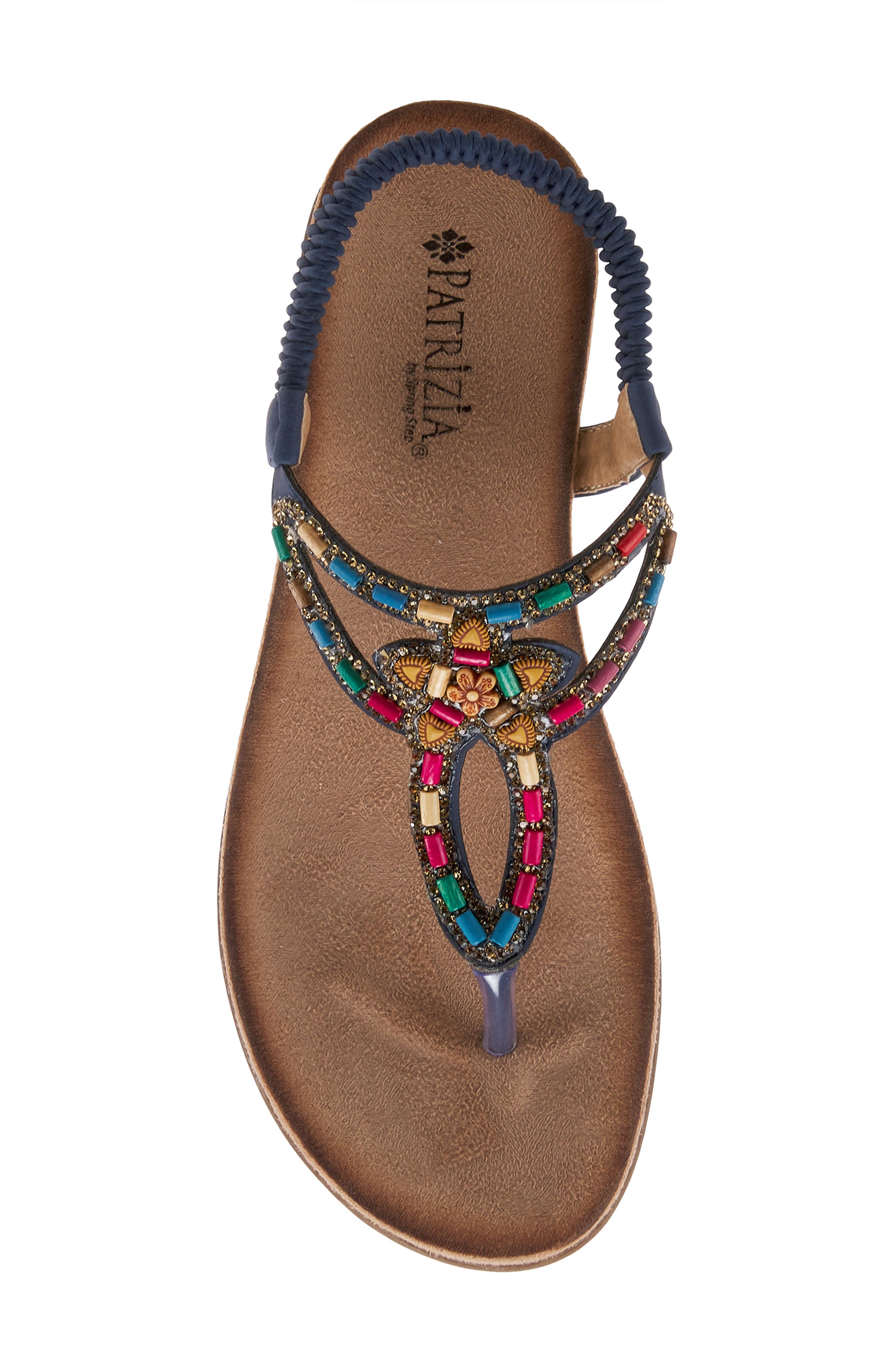 Crema Beaded Thong Sandal, Alternate, color, NAVY