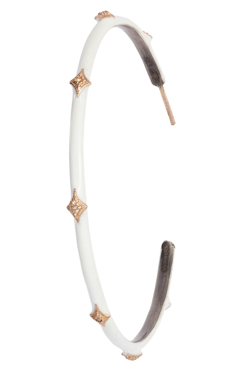 Armenta New World 14k Gold & Enamel Hoop Earrings, Alternate, color, White Enamel