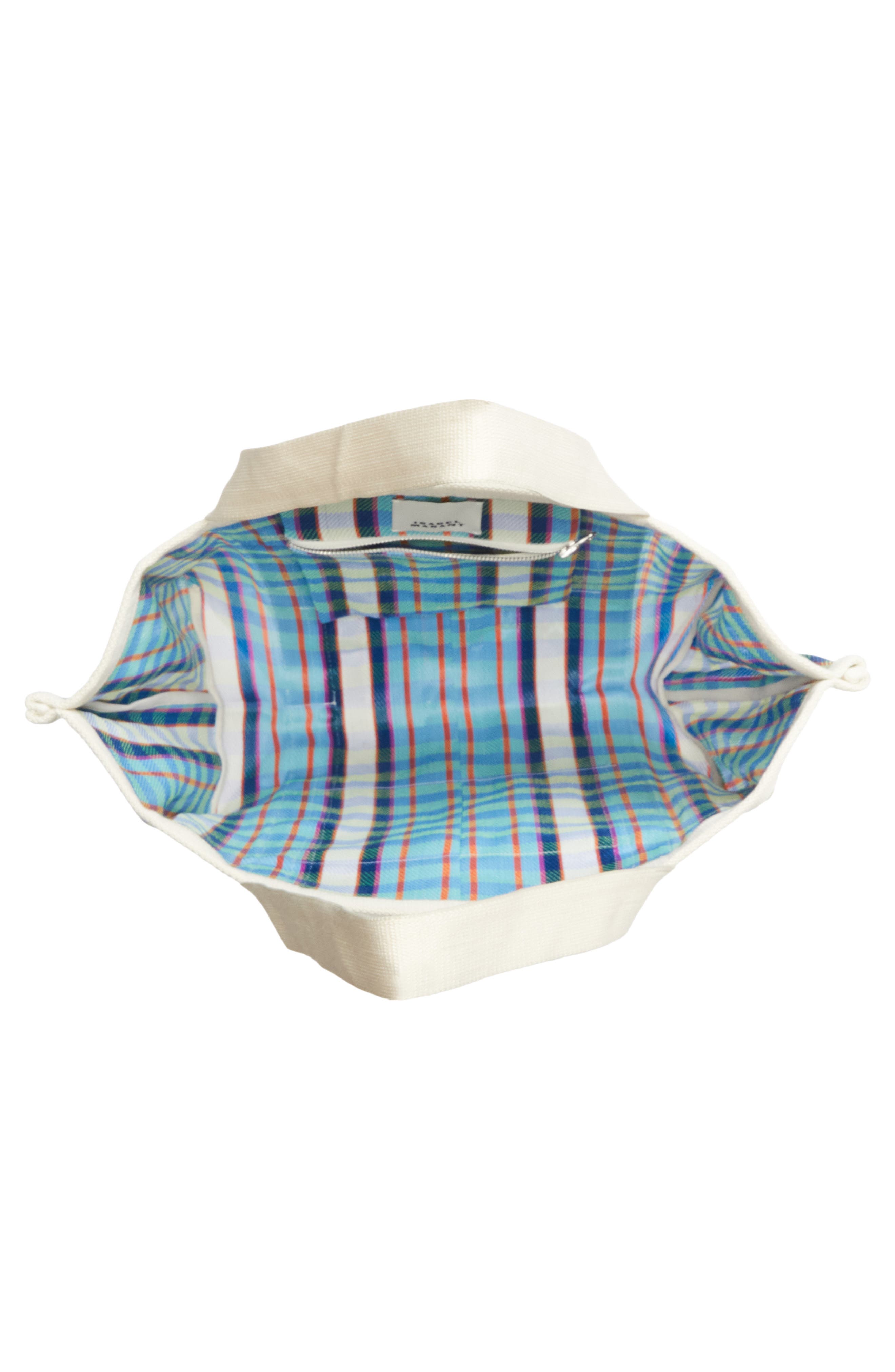 Isabel Marant Darwen Stripe Jacquard Tote, Alternate, color, Turquoise/ Chalk