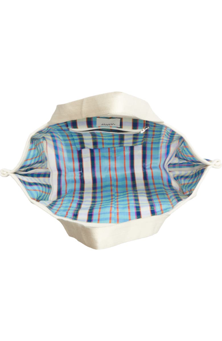 Isabel Marant Darwen Stripe Jacquard Tote, Alternate, color, Turquoise/ Chalk