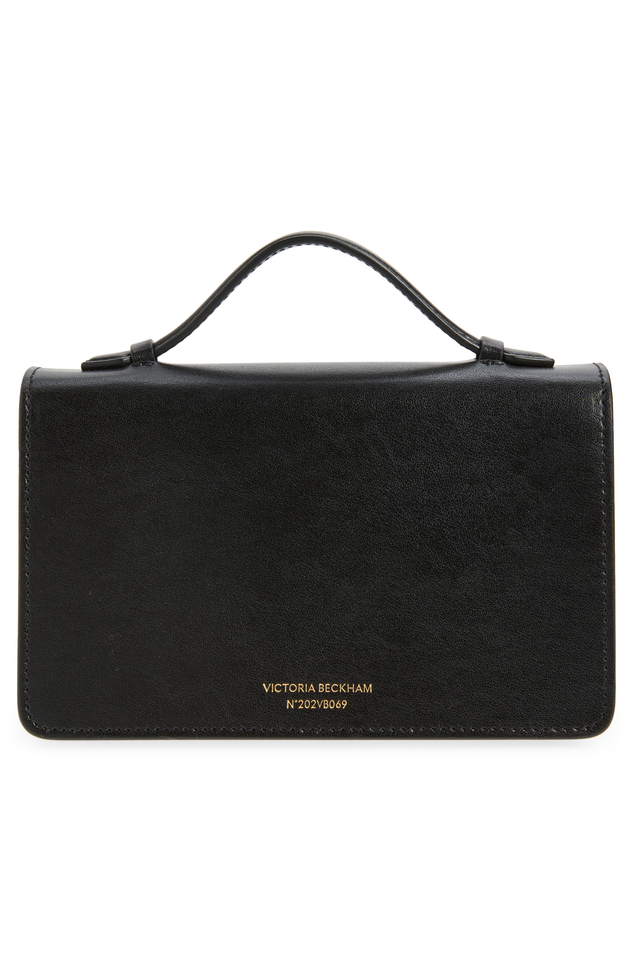 Victoria Beckham The Mini Dorian Leather Shoulder Bag, Alternate, color, Black