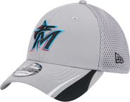 New Era Men's New Era Gray Miami Marlins Linear 39THIRTY Flex Hat