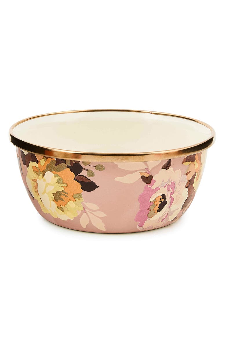MACKENZIE CHILDS Wild Rose Mauve Enameled Steel Pinch Bowl, Main, color, Mauve