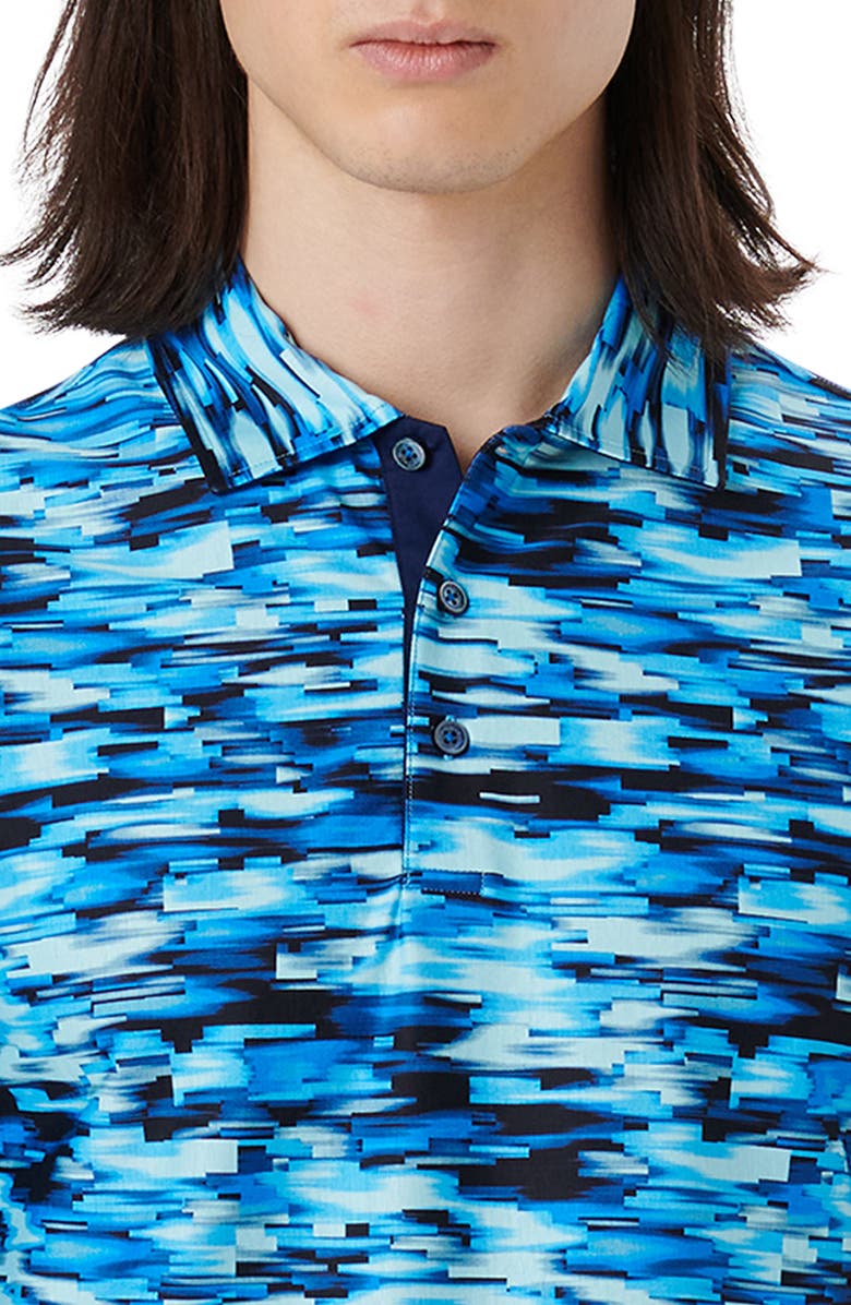 Bugatchi Hendrix Digital Abstract Print Cotton Polo, Alternate, color, 