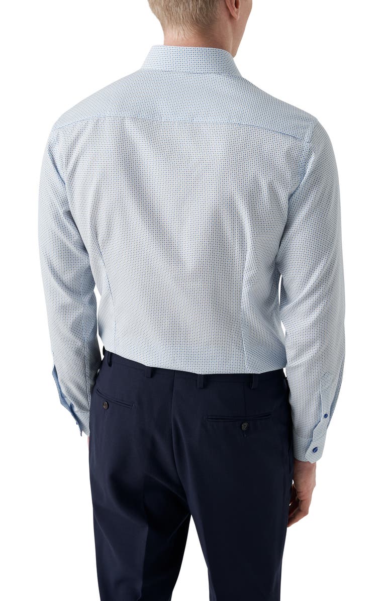 Eton Slim Fit Micro Geometric Cotton Twill Dress Shirt, Alternate, color,