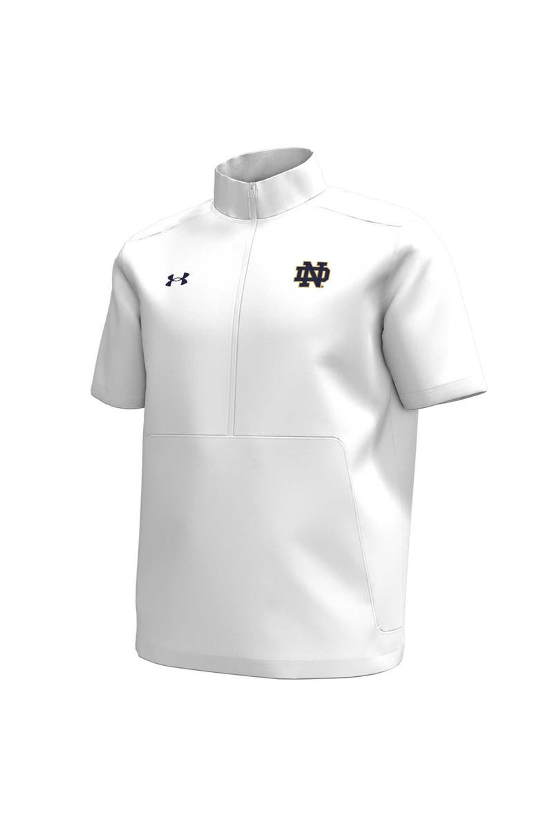 Under Armour Men's Under Armour White Notre Dame Fighting Irish Motivate Quarter-Zip Short Sleeve Top, Alternate, color, 