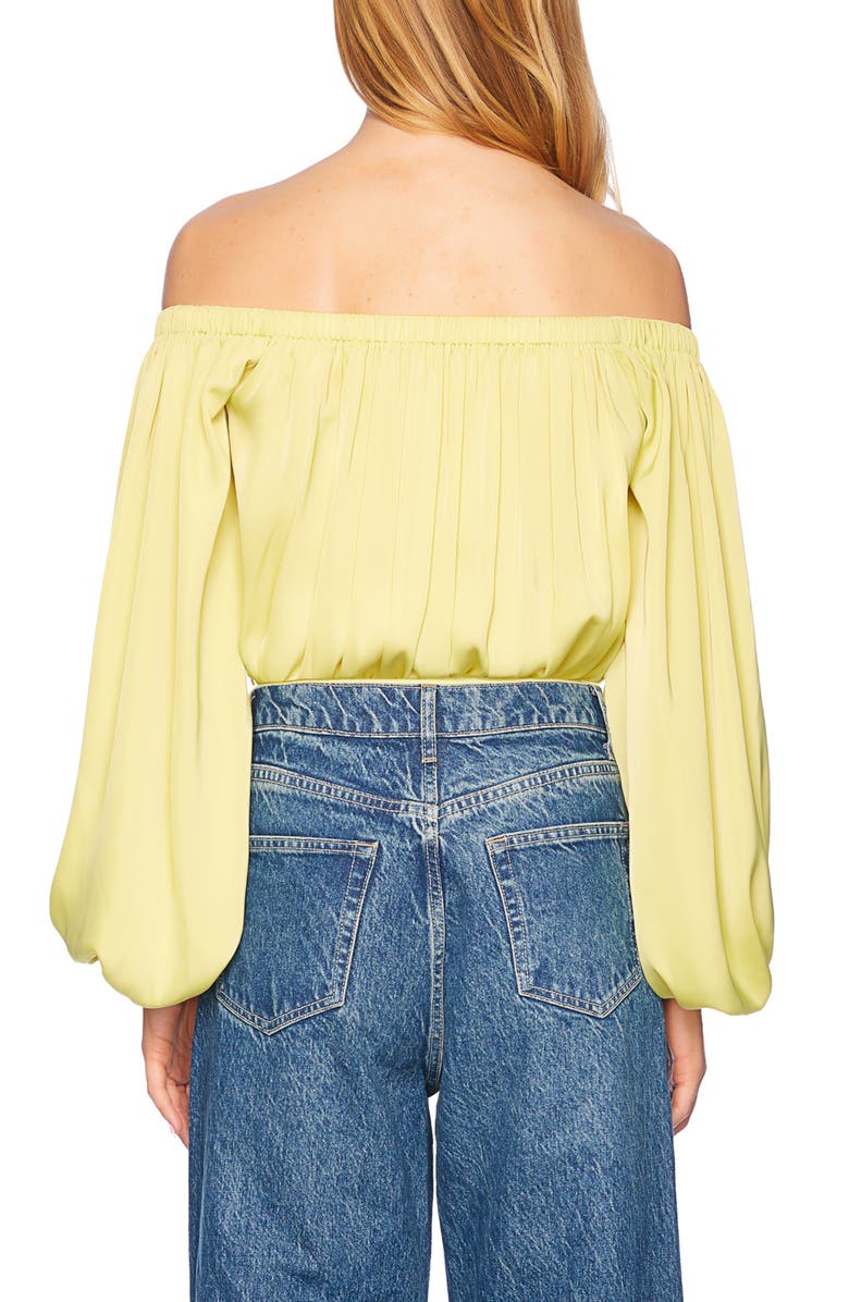 Susana Monaco Off the Shoulder Matte Satin Blouson Bodysuit, Alternate, color, 