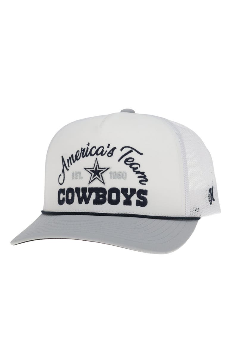 Men's HOOey  White/Gray Dallas Cowboys America's Team Trucker Adjustable Hat, Main, color, White