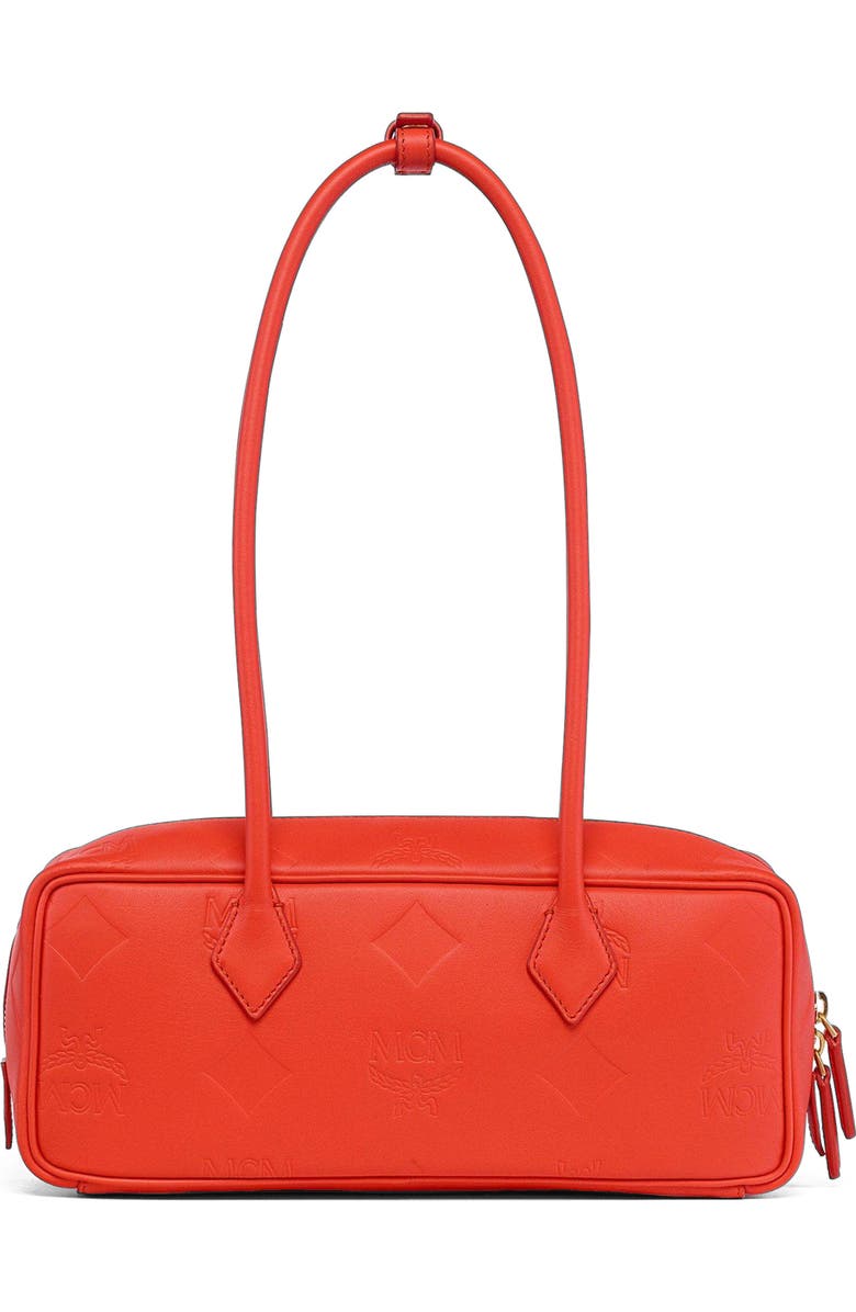MCM Aren Shoulder Bag in Maxi Monogram Leather, Alternate, color, Orange