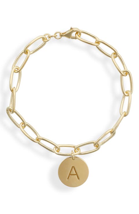 Initial Disc Charm Bracelet