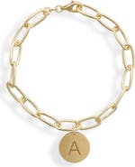 MESHMERISE Initial Disc Charm Bracelet