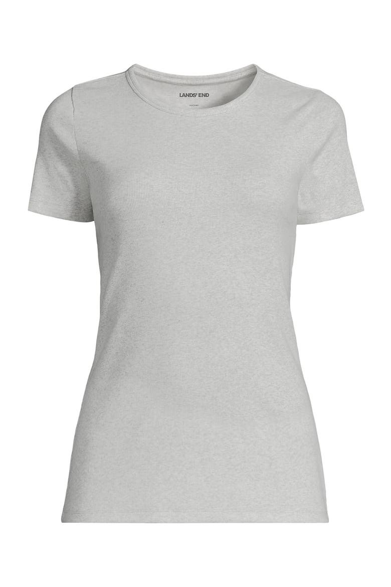 Plus Size Micro Rib T-Shirt, Alternate, color, Soft Light Gray Heather