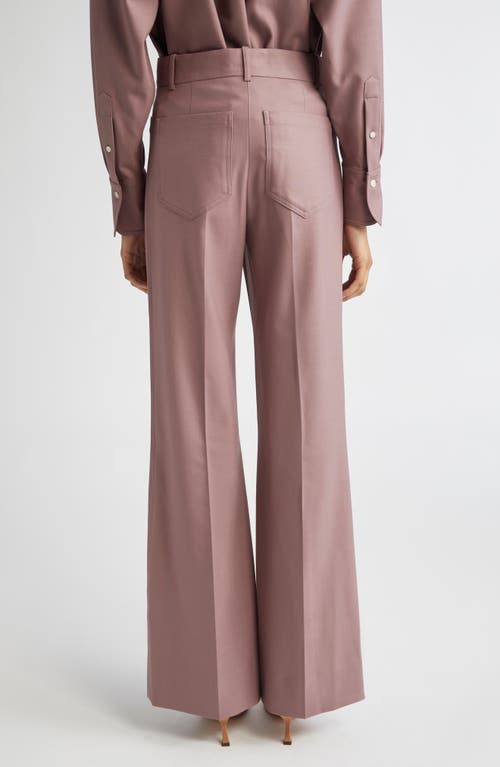 Victoria Beckham Alina Wide Leg Wool-blend Trousers In Pink