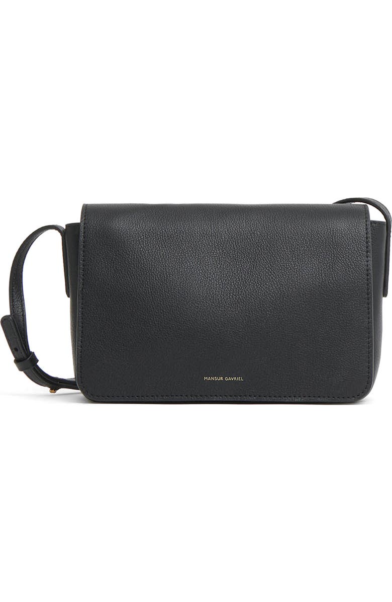 Mansur Gavriel Clio Leather Shoulder Bag, Main, color, Black