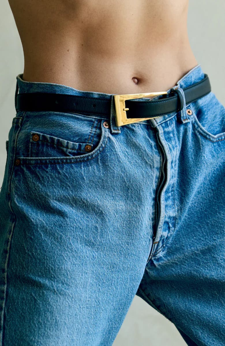 AUREUM No. 10 Leather Belt, Alternate, color, Black Gold