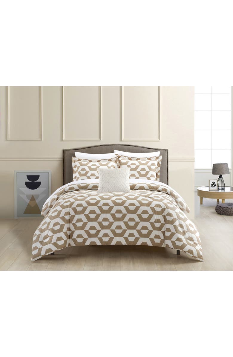 CHIC Miles Contemporary Geo 8-Piece Comforter Set - King Size, Main, color, 