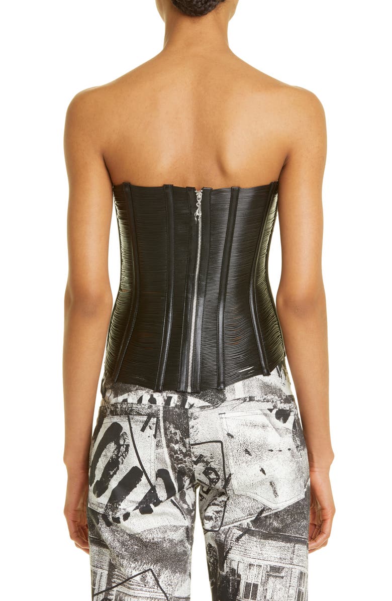 Miaou Flux Faux Leather Corset Top, Alternate, color,
