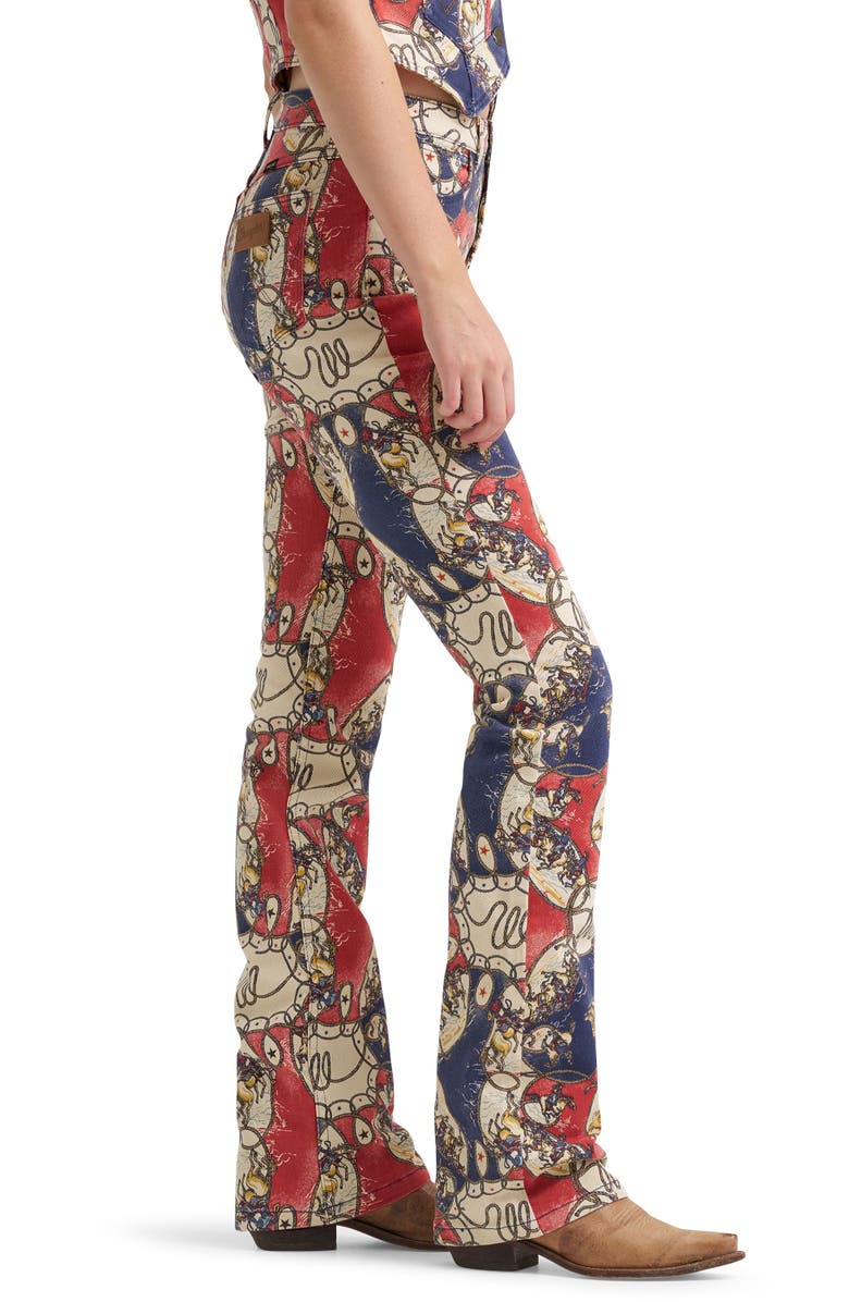 Wrangler Rodeo Print High Waist Bootcut Jeans, Alternate, color, Rodeo Roundup